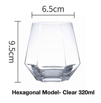 Clear glass cup whiskey glass