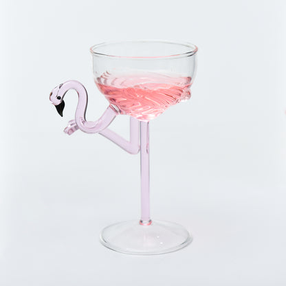 Creative Tall Cocktail Glass Flamingo Glass Red Wine Glass Dessert Salad Glass