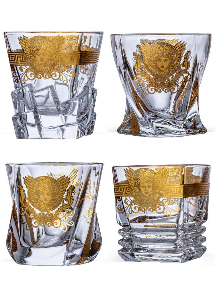 Medusa Head Creative Gold High-end Glass Whiskey Glass Foreign Wine Glass Beer Glass