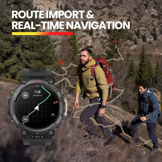 Amazfit T Rex 2 Smartwatch T Rex 2 Dual Band Route Import 150 Built In Sports Modes Smart Watch