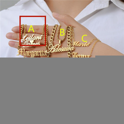 Personalized Custom Letter Necklace Custom Name Zircon