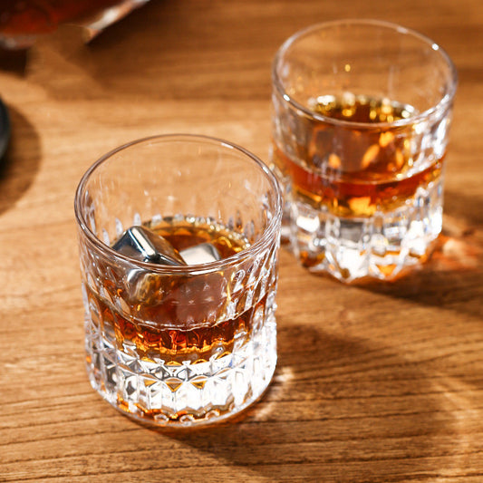 Thickened Whiskey Shot Glass Carved Transparent Crystal Shot Glass
